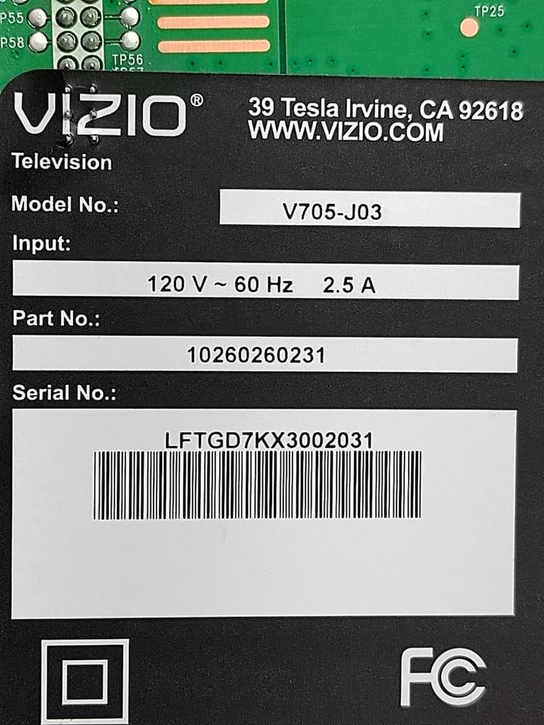VIZIO V705J03 10260260231 1P0211X024010 Electronica El Azul
