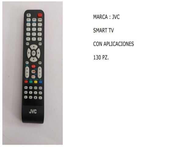 CONTROL REMOTO JVC SMART TV CON APLICACIONES